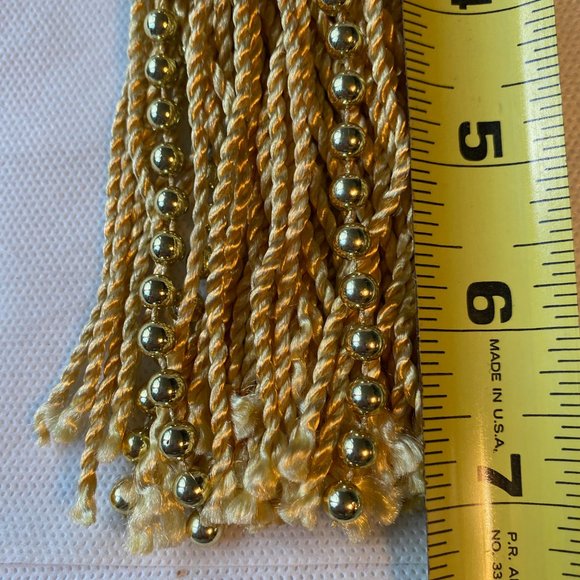 Golden Beads, Pearls, and Golden Thread Angel Ornament - Picture 6 of 8